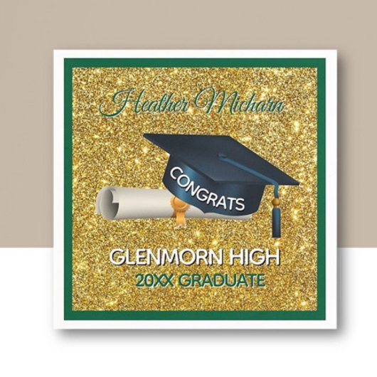Serviette En Papier Glitz! Fun, Custom Graduation Paper Napkin