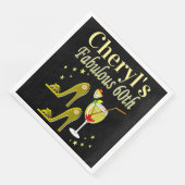 SERVIETTE EN PAPIER GLITZY GOLD 60E ANNIVERSAIRE (Coin)