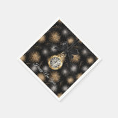 Serviette En Papier Glitzy Gold Silver Fireworks New Year's Midnight (Coin)