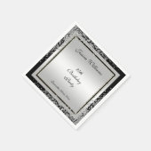 Serviette En Papier Glitzy Silver Confetti Corners 25e anniversaire (Coin)