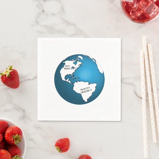 Serviette En Papier Globe (En situation)