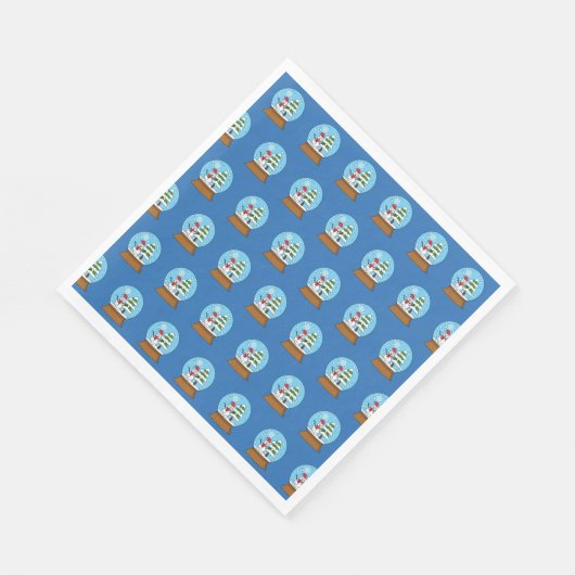 Serviette En Papier Globe de neige avec Snowman et Pine Tree (Coin)