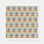 Serviette En Papier Globe des neiges avec cardinal rouge mignon (Devant)