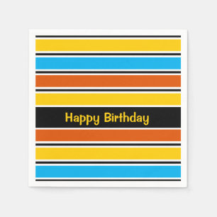Serviette En Papier Globe Stripe Classic Papier d'anniversaire serviet