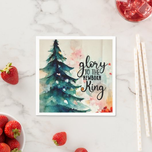 Serviette En Papier Gloire au nouveau-né roi Noël Carol (En situation)