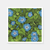 Serviette En Papier Gloire du matin en bleu et vert (Devant)