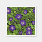 Serviette En Papier Gloire du matin en violet et vert (Devant)