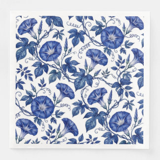 Serviette En Papier Glorieuses du matin Cobalt Bleu Blanc de style Del