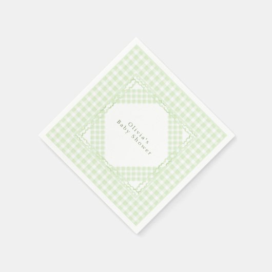 Serviette En Papier Glorieux En vichy vert (Coin)