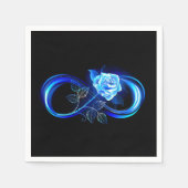 Serviette En Papier Glowing infinity with blue rose (Devant)