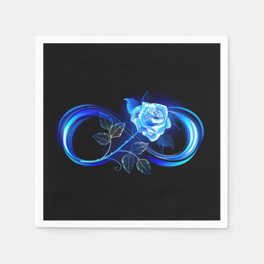 Serviette En Papier Glowing infinity with blue rose (Devant)
