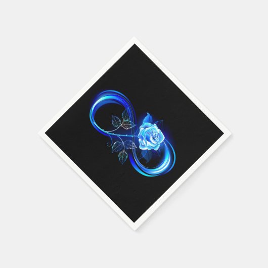 Serviette En Papier Glowing infinity with blue rose (Coin)
