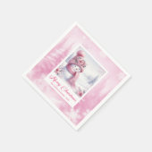 Serviette En Papier Glowing Pink Snowman Winter Forest Christmas  (Coin)