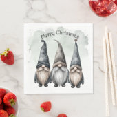 Serviette En Papier Gnome Christmas Napkins (En situation)