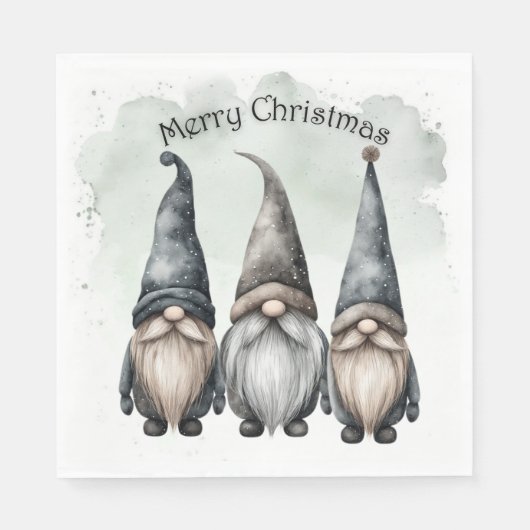Serviette En Papier Gnome Christmas Napkins (Devant)