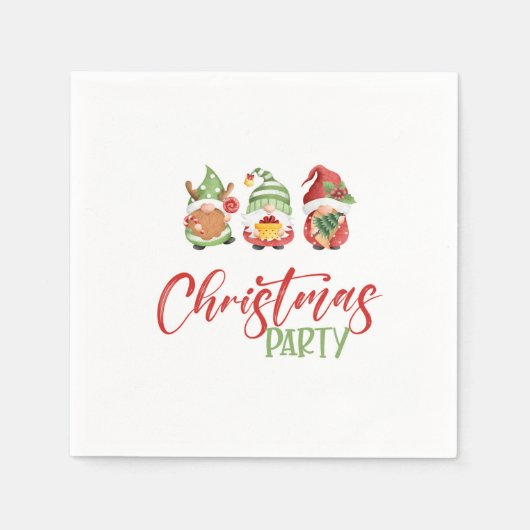 Serviette En Papier Gnome Christmas Party Napkin (Devant)