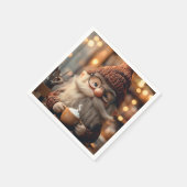 Serviette En Papier Gnome confortable jouissant d'une coupe de cacao c (Coin)