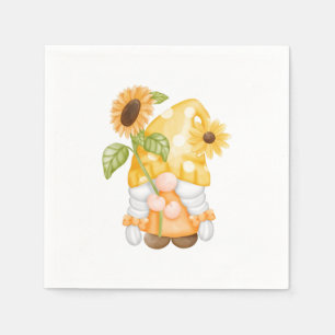 Serviette En Papier Gnome d'automne avec Plaques en papier tournesol j