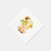 Serviette En Papier Gnome d'automne avec Plaques en papier tournesol j (Coin)