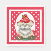 Serviette En Papier Gnome de champignon à pois rouge (Devant)