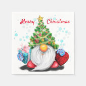Serviette En Papier Gnome de Noël avec serviettes cadeaux (Devant)