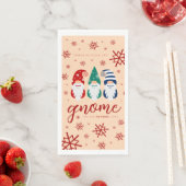 Serviette En Papier Gnome de Noël Hygge pour les fêtes de neige (En situation)