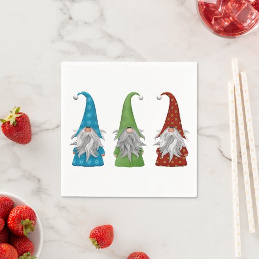 Serviette En Papier Gnome de Noël mignon (En situation)