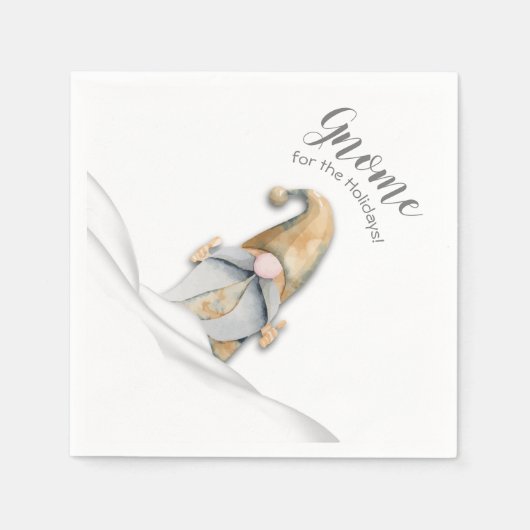 Serviette En Papier Gnome de Noël pour les Fêtes (Devant)