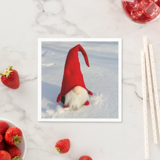 Serviette En Papier Gnome de Noël scandinave (En situation)