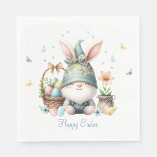 Serviette En Papier Gnome de Pâques personnalisé à l'aquarelle