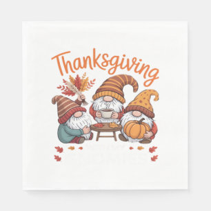 Serviette En Papier Gnome de Thanksgiving Automne Léopard Dinde T-shir