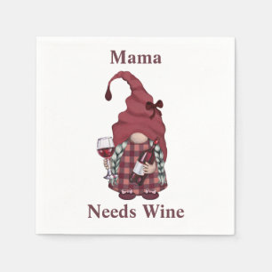 Serviette En Papier Gnome de vin Maman a besoin de vin Personnaliser D