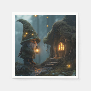 Serviette En Papier Gnome enchantée au clair de lune : Imaginaire