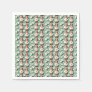 Serviette En Papier Gnome et marguerite Motif sans couture