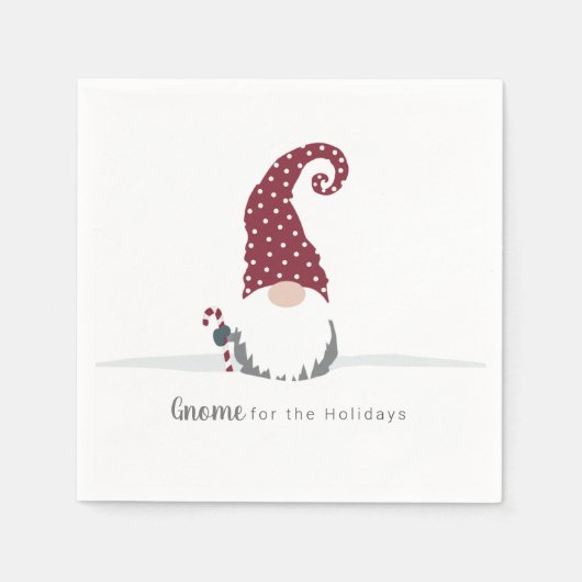 Serviette En Papier Gnome for the Holidays Design scandinave (Devant)