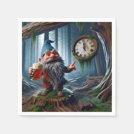 Serviette En Papier Gnome Forestière À Cinq Heures (Devant)