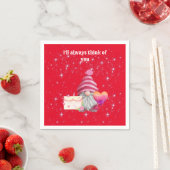 Serviette En Papier Gnome in love with rainbow heart (En situation)