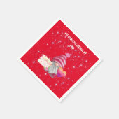 Serviette En Papier Gnome in love with rainbow heart (Coin)