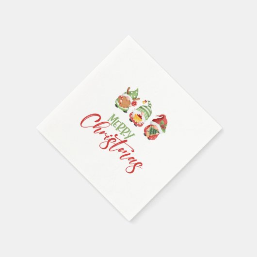 Serviette En Papier Gnome Joyeux Noël Napkin (Coin)