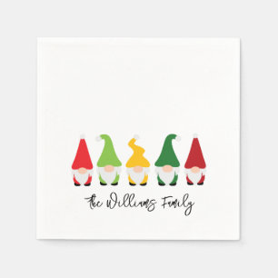Serviette En Papier Gnome moderne Nom de famille Colorful Festin amusa