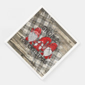 Serviette En Papier Gnome Pour Noël Plaid Rustic Country Farmhouse (Coin)