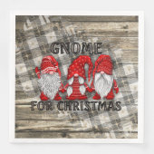 Serviette En Papier Gnome Pour Noël Plaid Rustic Country Farmhouse (Devant)