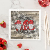 Serviette En Papier Gnome Pour Noël Plaid Rustic Country Farmhouse (En situation)