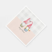 Serviette En Papier Gnome rose En Amour Aquarelle Peint À La Main (Coin)