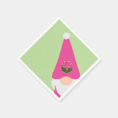 Serviette En Papier gnome rose noël vert checker fun festif (Coin)