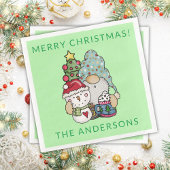Serviette En Papier Gnome Snowman fête de Noël