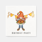 Serviette En Papier Gnome Thanksgiving Theme Anniversaire (Devant)