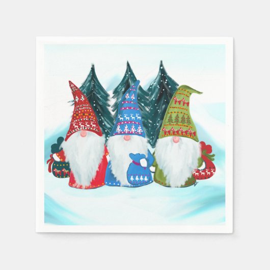 Serviette En Papier Gnomes (Devant)