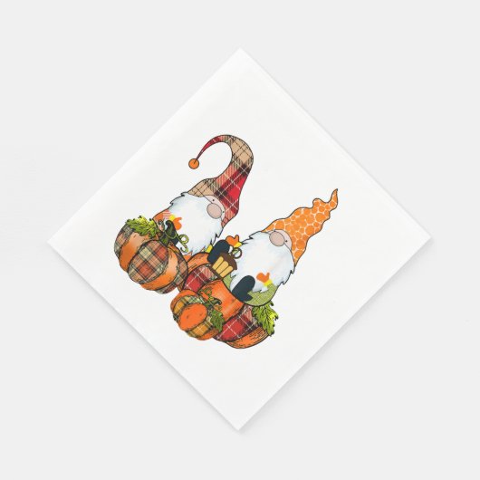 Serviette En Papier Gnomes citrouilles Automne automne mignon Hallowee (Coin)