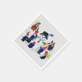 SERVIETTE EN PAPIER GNOMES CONSTRUIRE SNOWMAN (Coin)